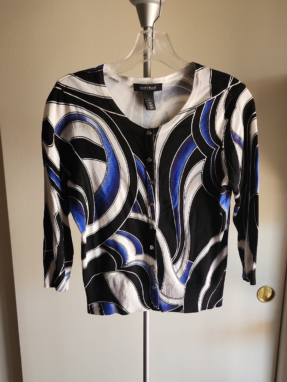 "White House Black Market" Abstract Swirl Button Cardigan 💙